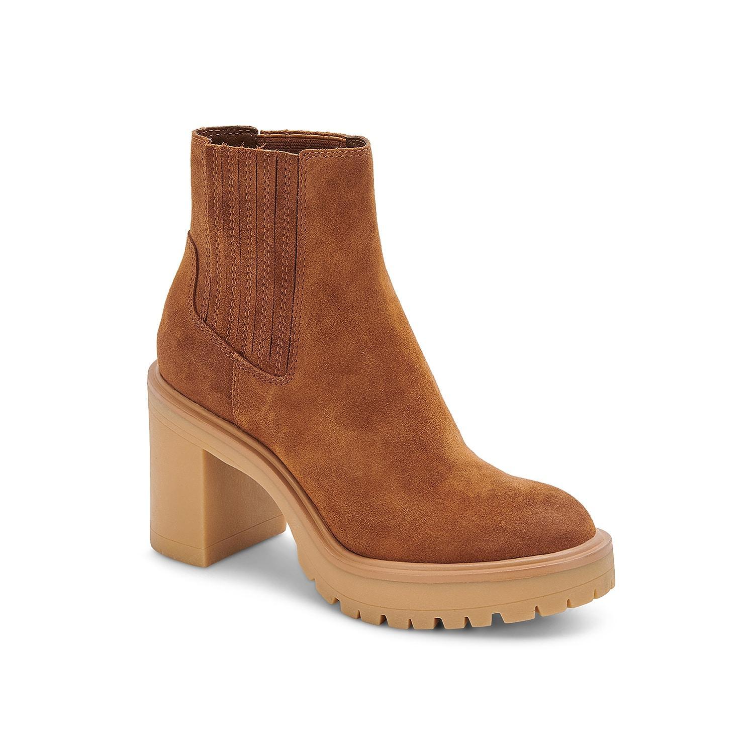 Dolce Vita Caster H2O Water Repellent Suede Lug Sole Platform Chelsea Booties Product Image