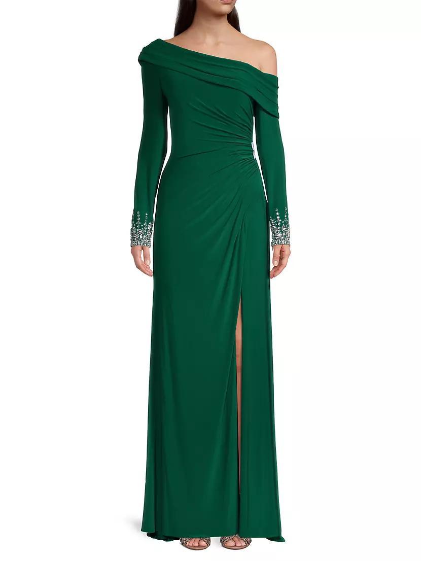 Asymmetrical Jeweled Gown Product Image