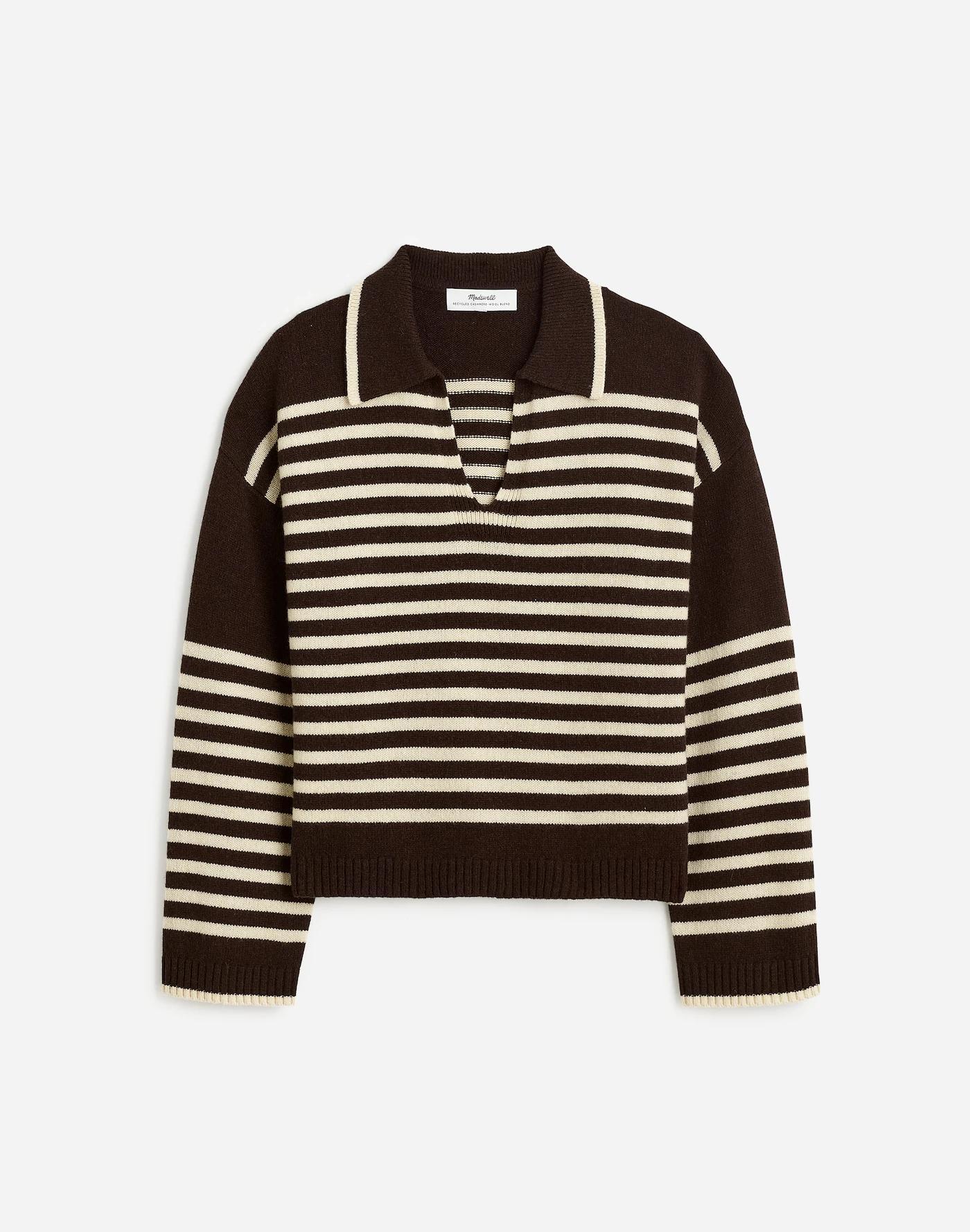 Cashmere-Wool Blend Polo Sweater Product Image