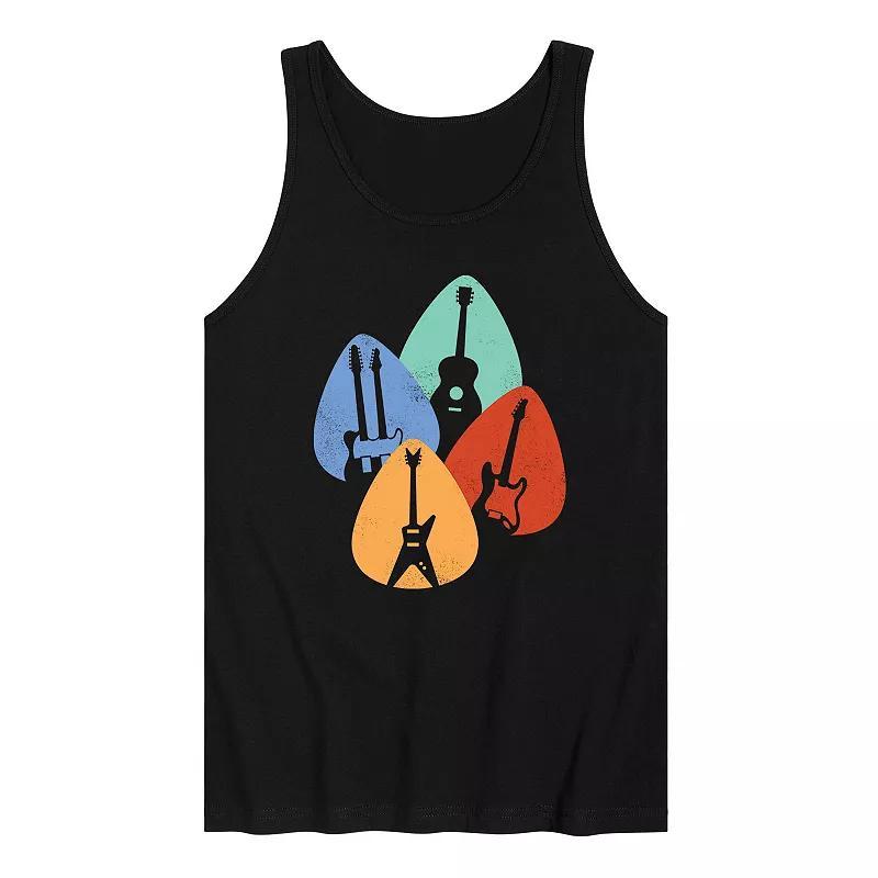 Mens Guitar Silhouettes in Picks Graphic Tank Top Product Image