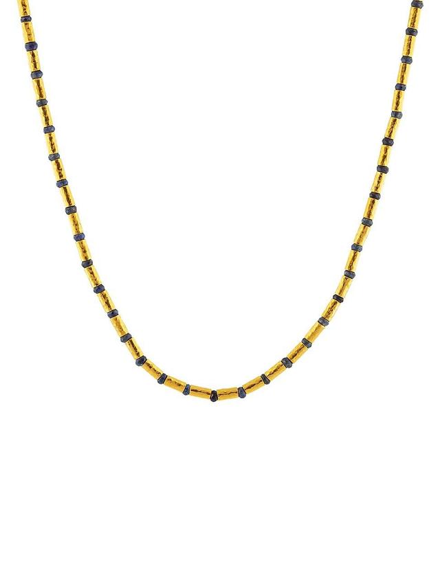 Womens Vertigo 22K-24K Gold & Sapphire Beaded Necklace Product Image