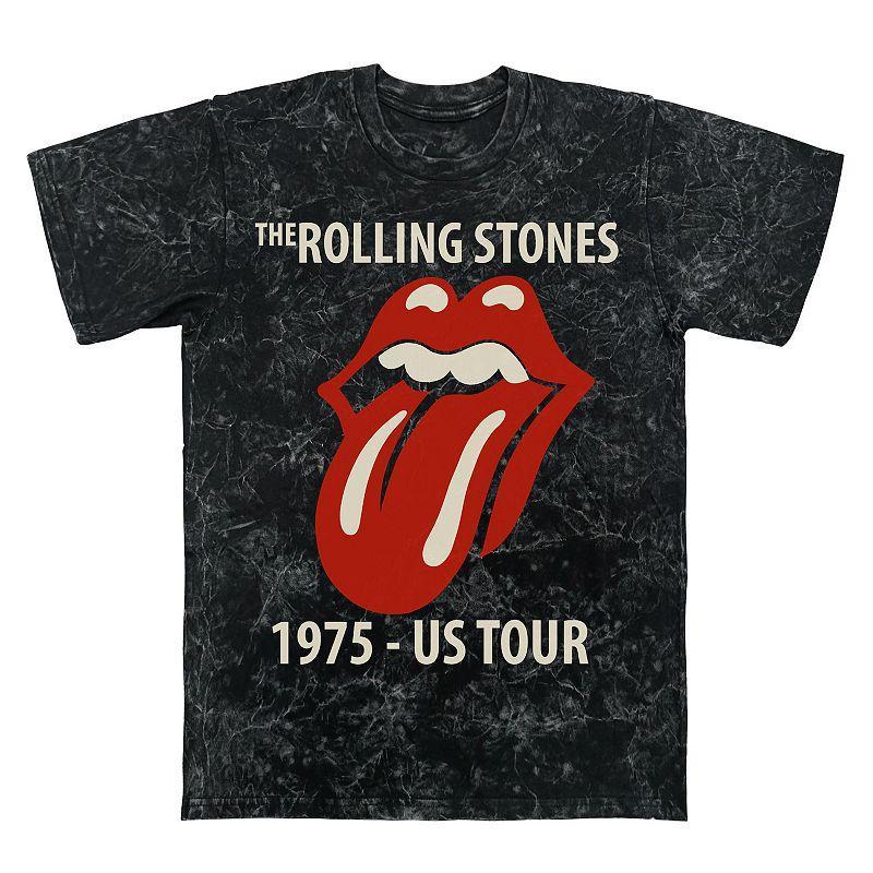 Mens Rolling Stones Tongue 1975 USA Tour Mineral Wash Graphic Tee Product Image