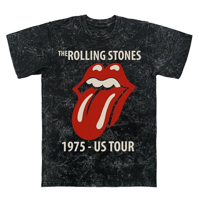 Mens Rolling Stones Tongue 1975 USA Tour Mineral Wash Graphic Tee Product Image