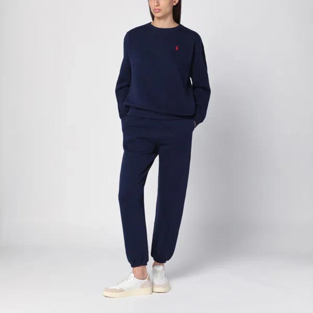 POLO RALPH LAUREN Blue Cotton Blend Jogging Trousers Product Image