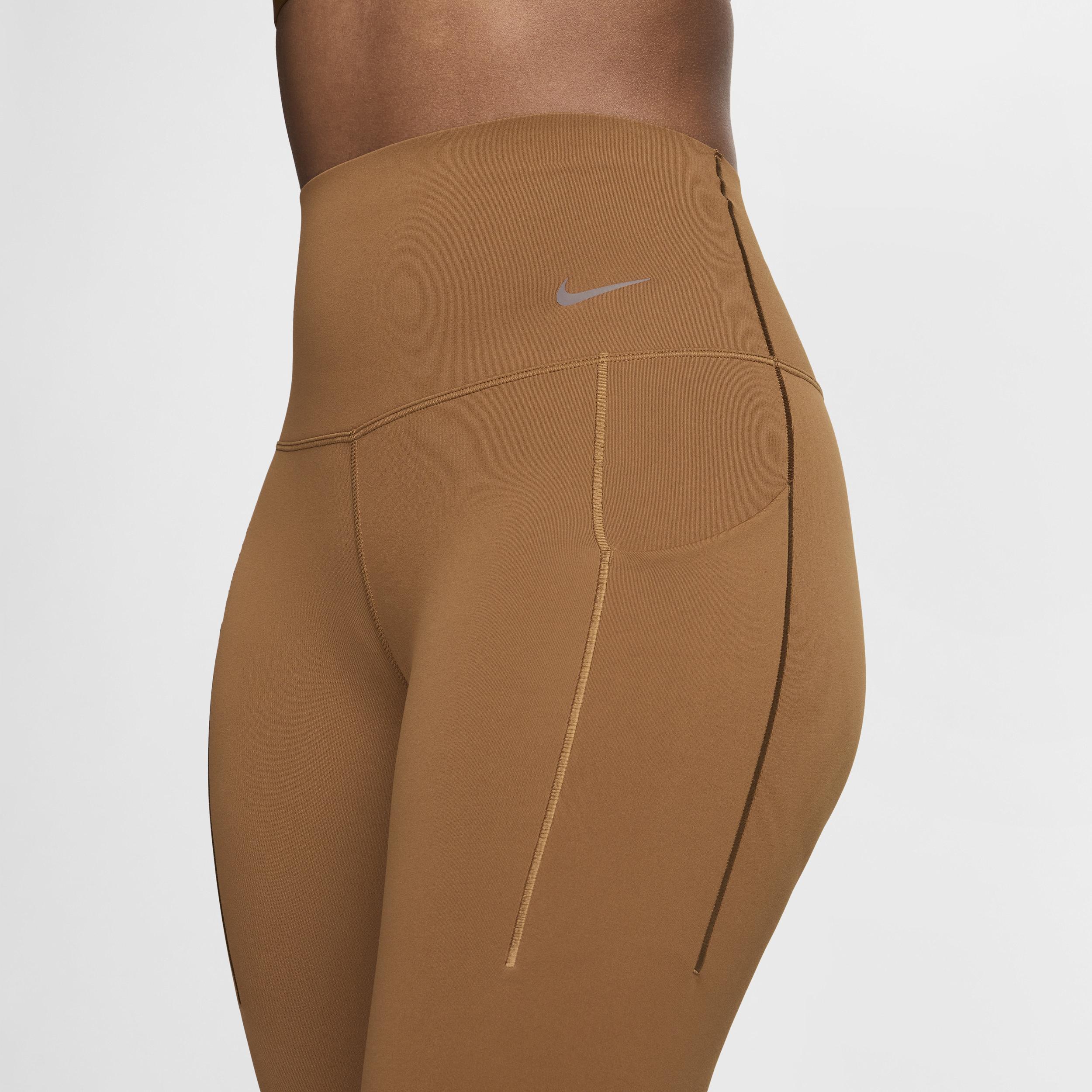 Nike Womens Nike Universal High Rise DF 7/8 Tight - Womens Lt British Tan/Black Product Image