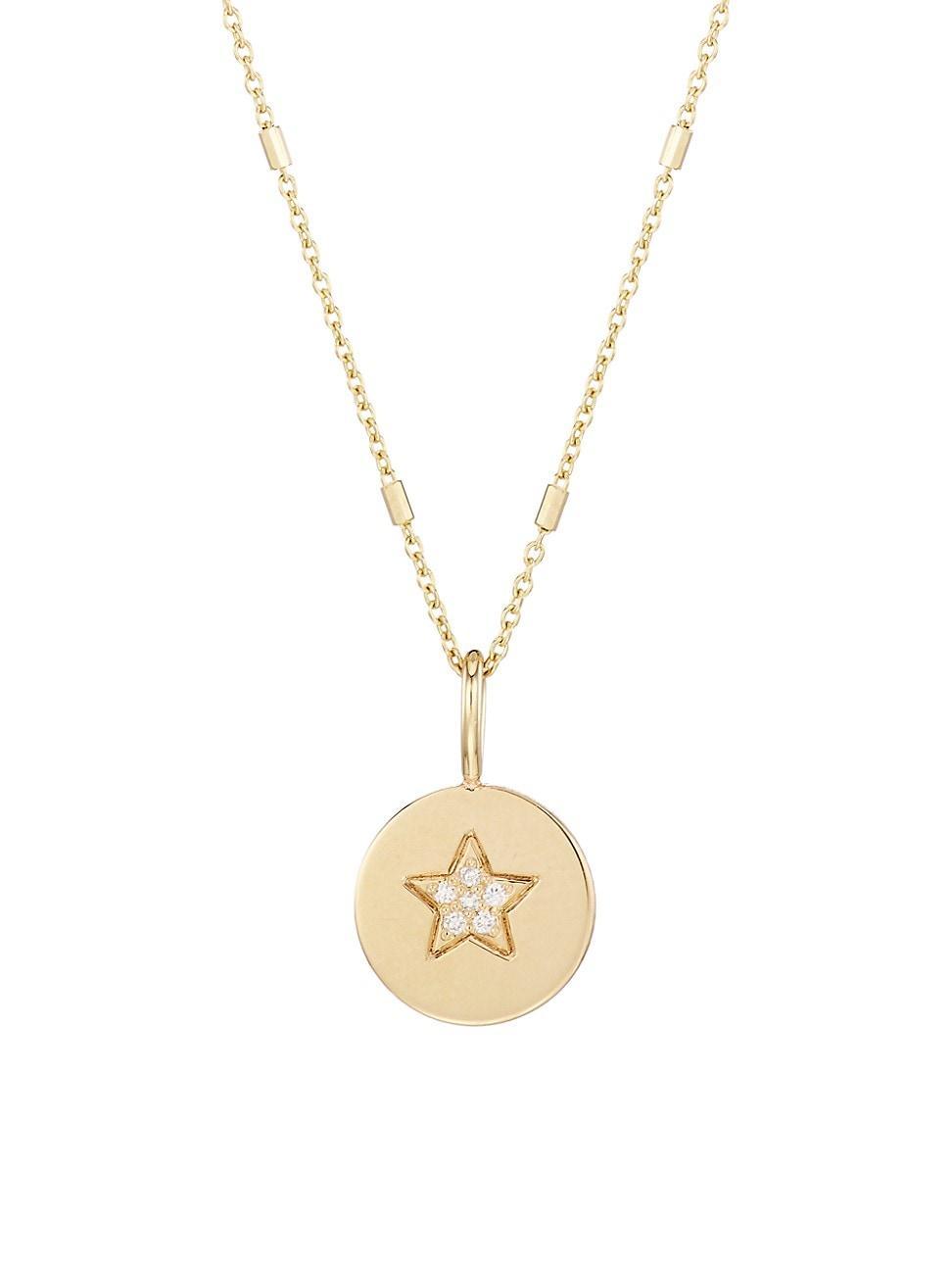 Womens Midi Bitty Symbols 14K Yellow Gold & 0.03 TCW Diamond Star Pendant Necklace Product Image