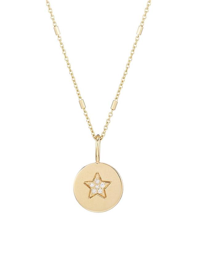 Womens Midi Bitty Symbols 14K Yellow Gold & 0.03 TCW Diamond Star Pendant Necklace Product Image