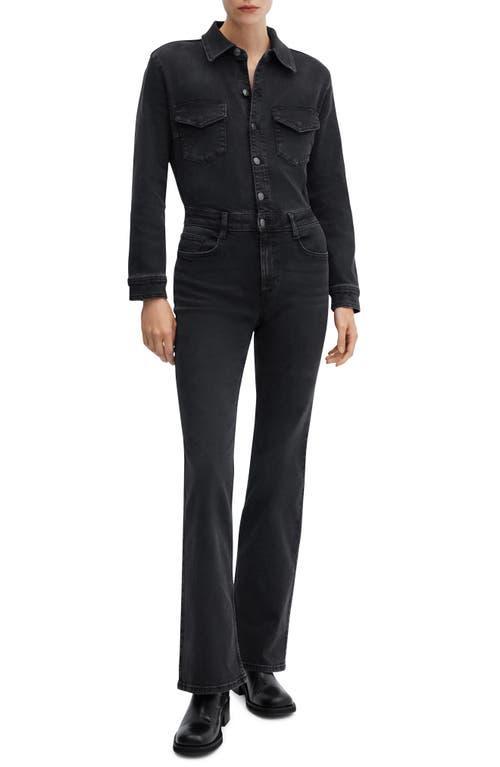 Mango Womens Long Denim Jumpsuit Product Image