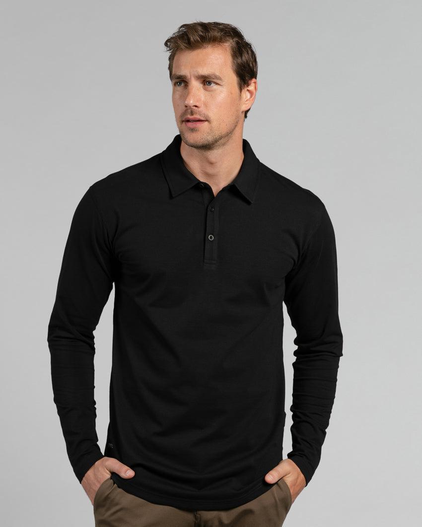 Drop-Cut Long Sleeve: LUX Polo Product Image