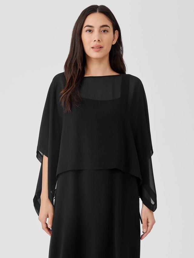 EILEEN FISHER Sheer Silk Georgette Ponchofemale Product Image