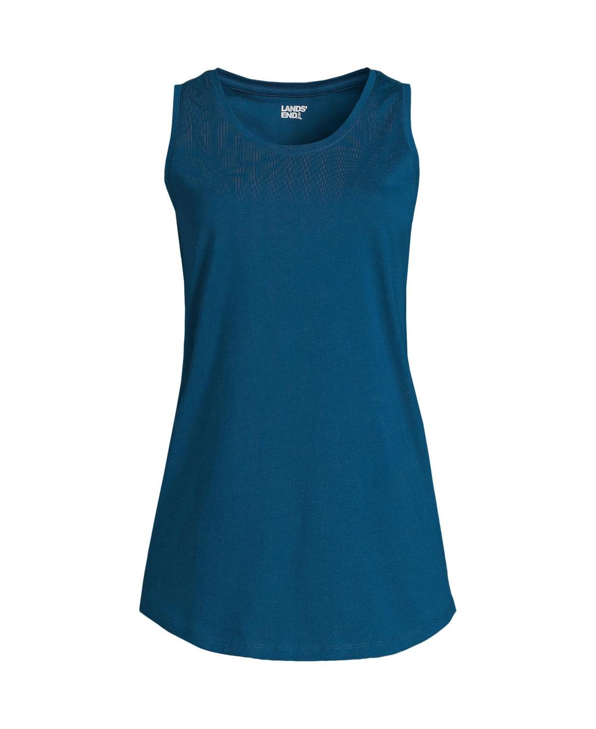 Petite Lands End Supima Cotton Scoopneck Tunic Tank Top, Womens Product Image