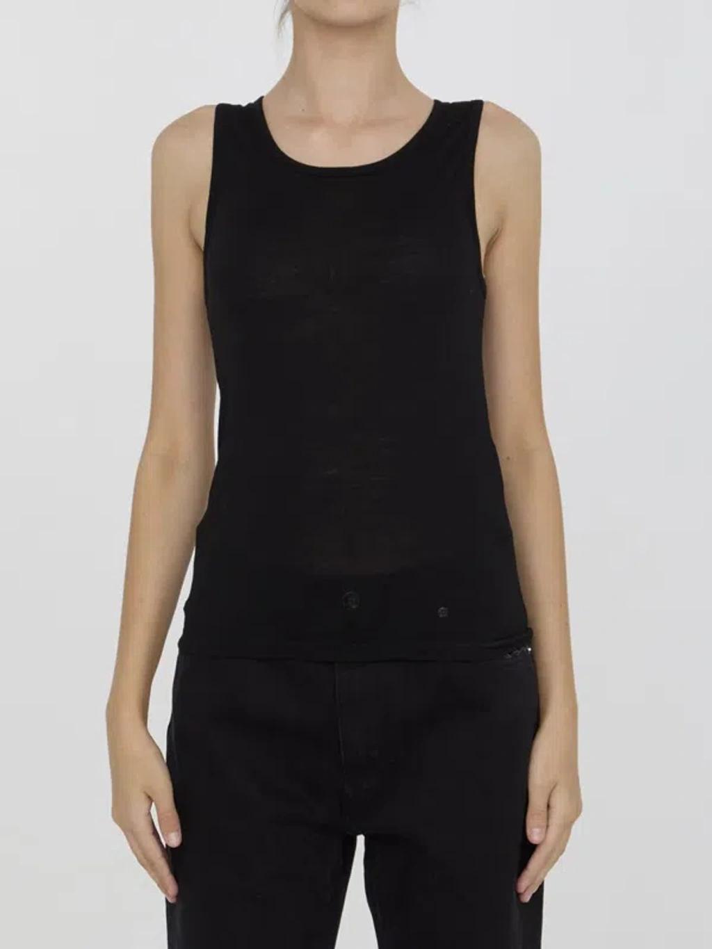 SAINT LAURENT Undershirt Tank Top In Black Product Image