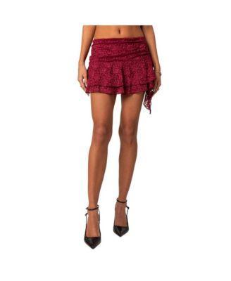 Womens Ruby ruffle lace mini skirt Product Image