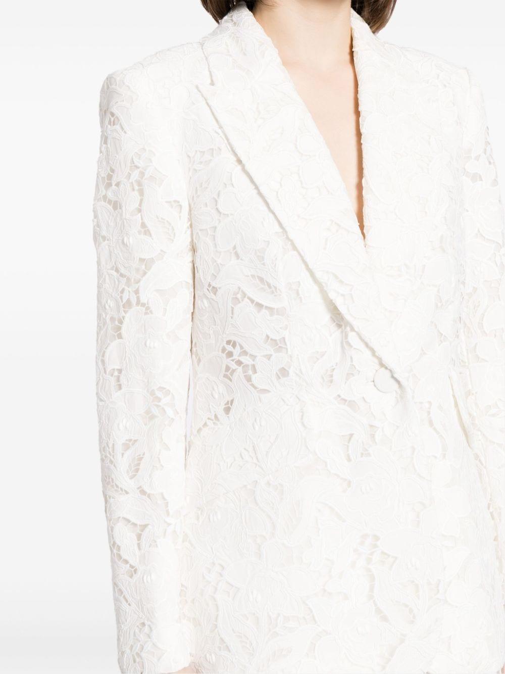 Natura Lace-detail Blazer In White Product Image