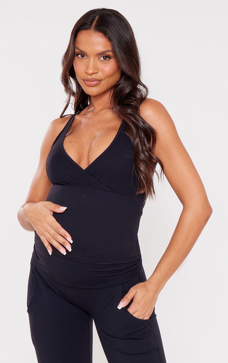 Maternity Black Snatched Sculpt Tank Top Product Image