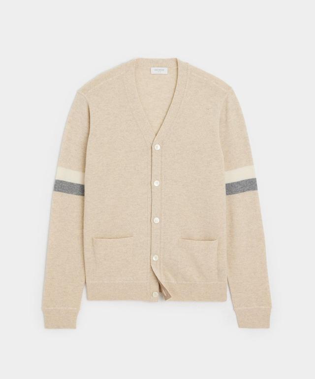 Luxe Cashmere Armstripe Cardigan in Oatmeal Product Image