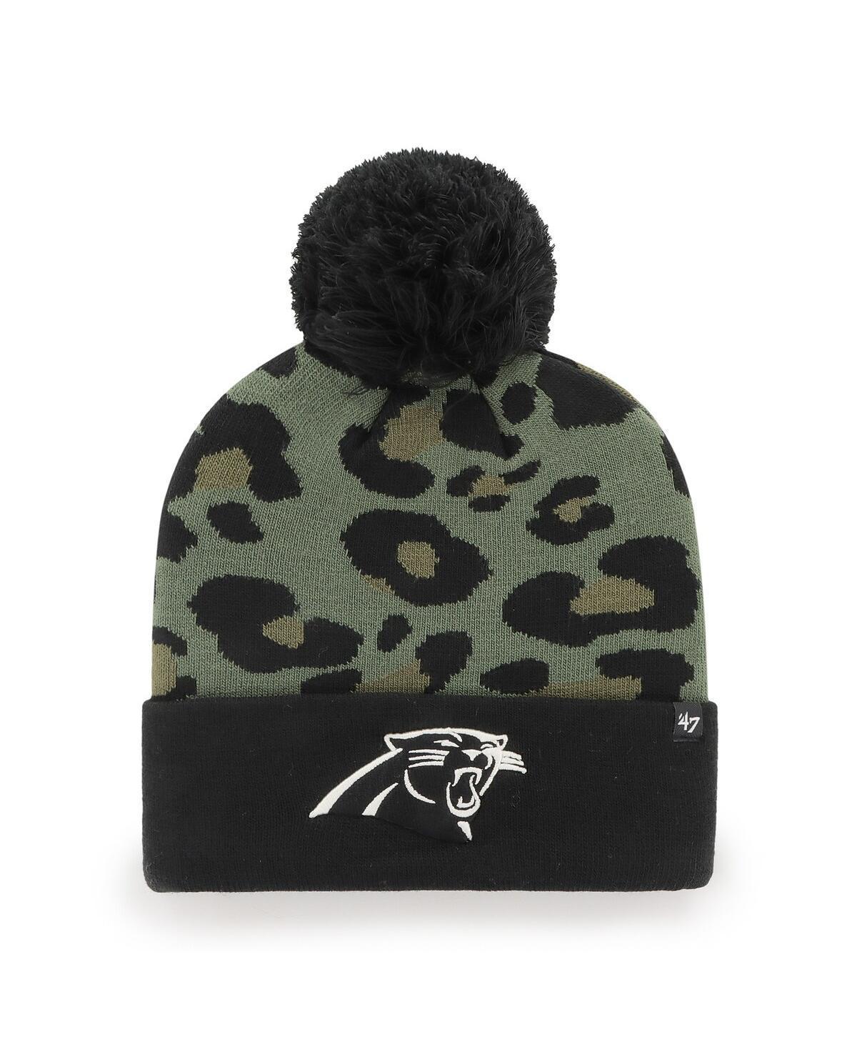 Womens 47 /Black Carolina Panthers Bagheera Cuffed Knit Hat with Pom Product Image