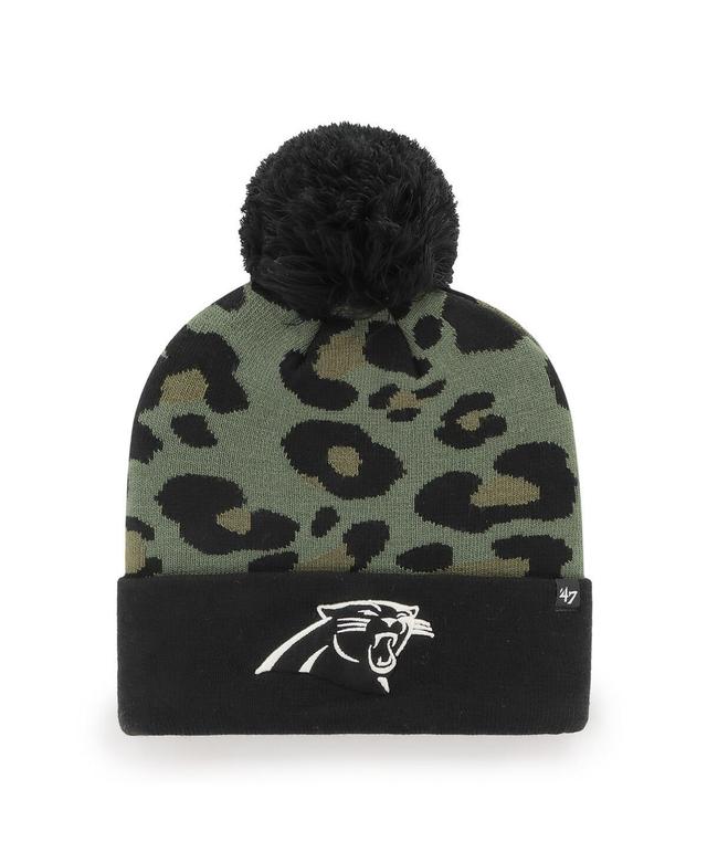 Womens 47 Brand Green Carolina Panthers Bagheera Cuffed Knit Hat with Pom - Green Product Image