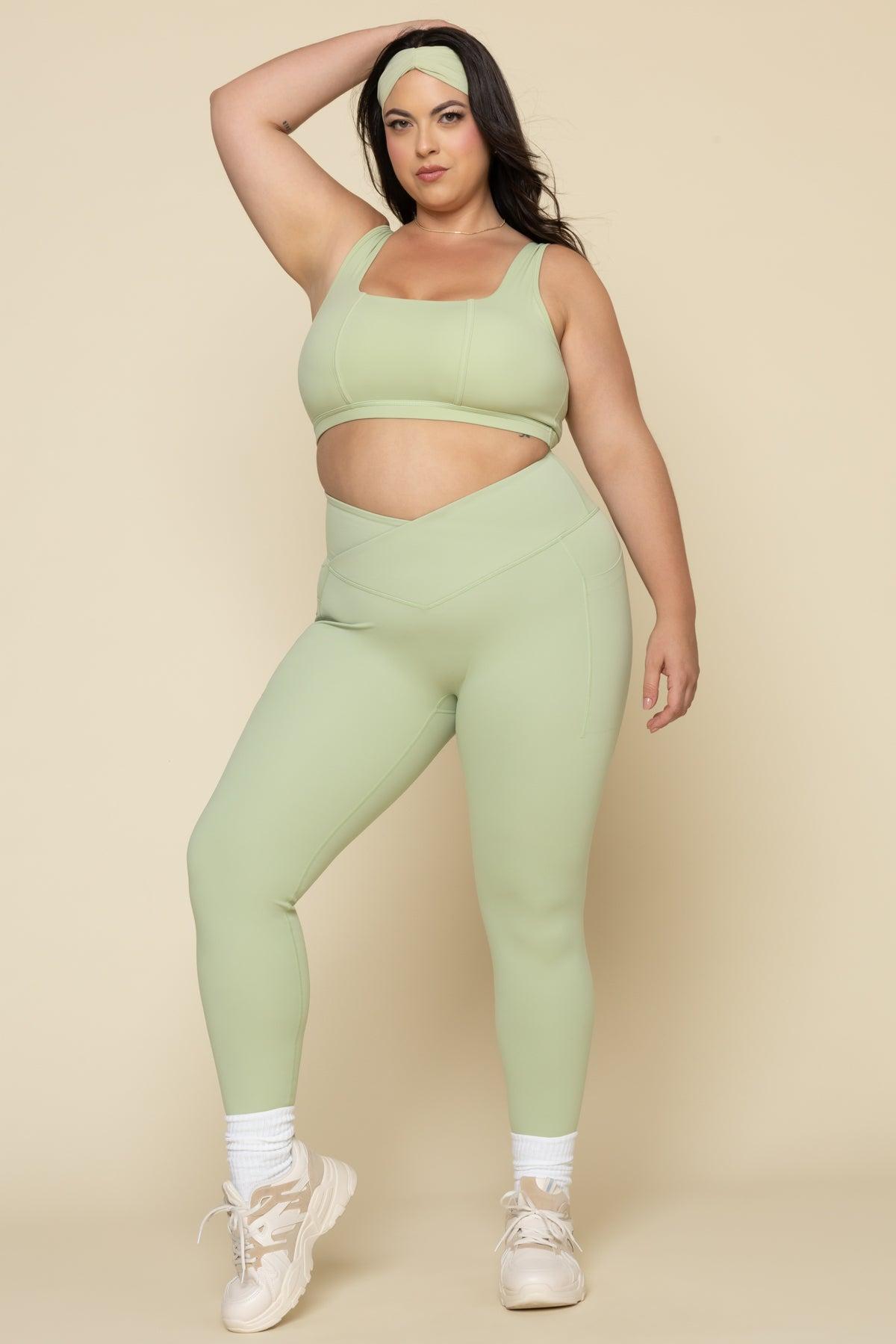 Crisscross Hourglass® Leggings with Pockets - Pistachio Product Image