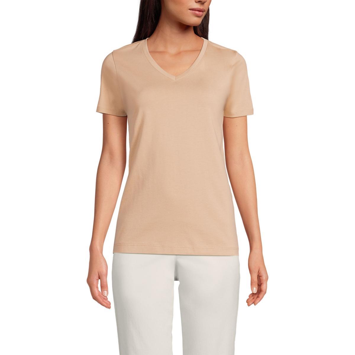 Lands End Womens Tall Relaxed Supima Cotton V-Neck T-Shirt Product Image