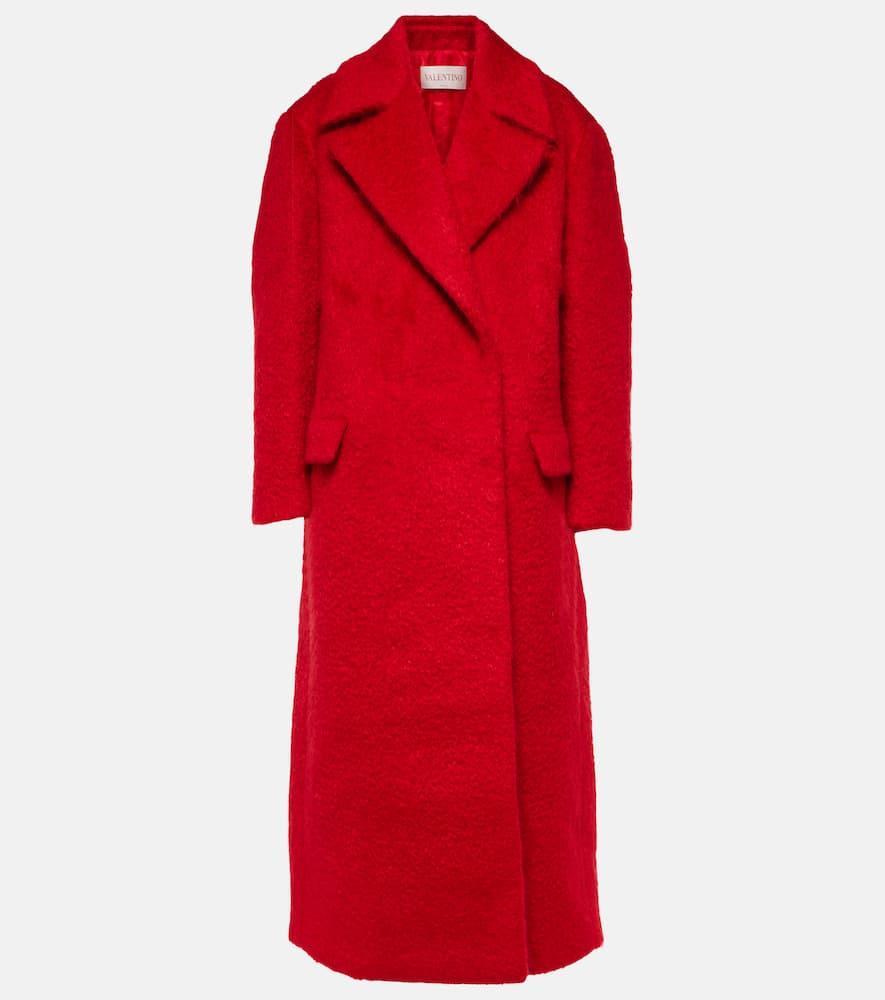 Mohair-blend Coat In Red Product Image