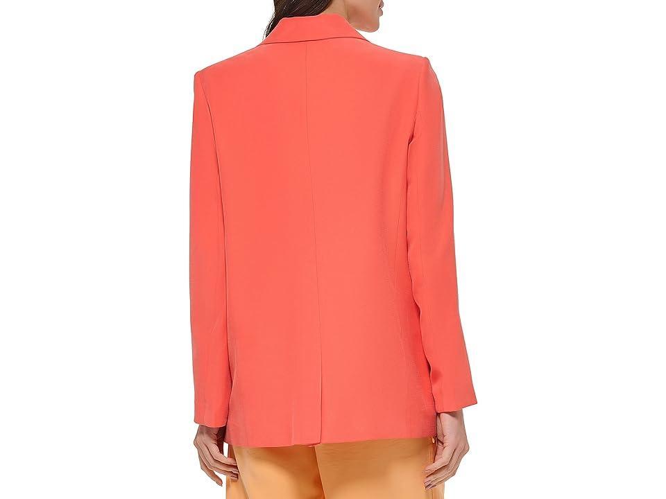 DKNY Frosted Twill One-Button Jacket (Persimmon) Women's Clothing Product Image