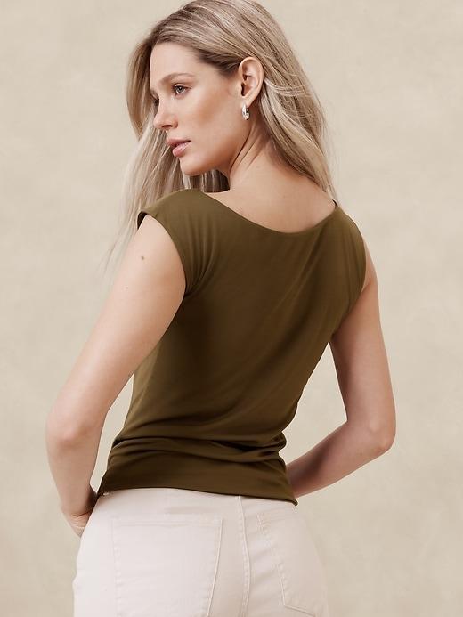 Crepe Knit Off-Shoulder Top Product Image