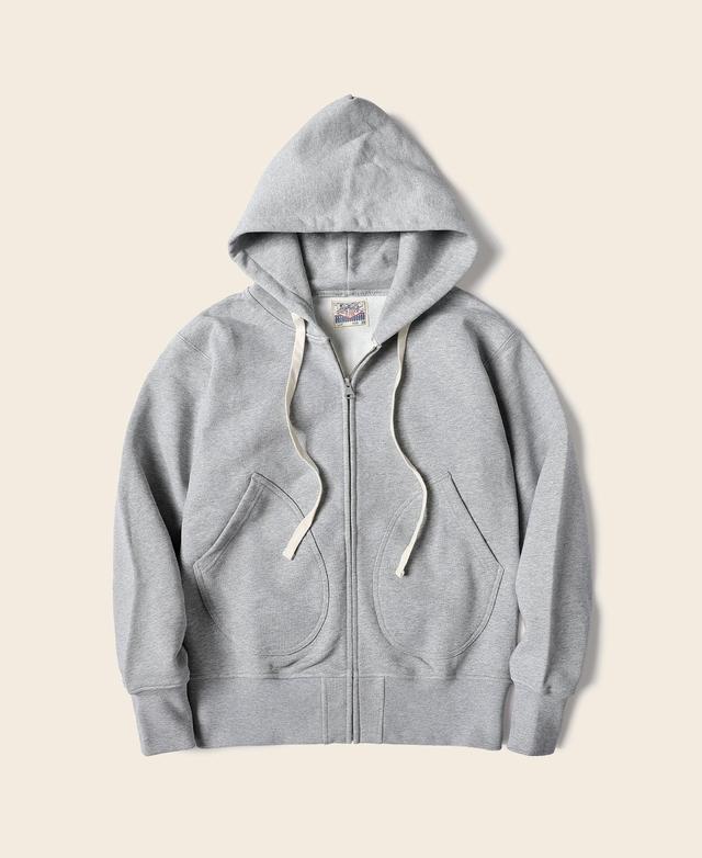 17.5 oz Terry Cloth Full-Zip Hoodie - Gray Product Image