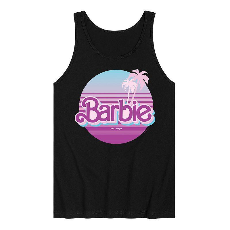 Mens Barbie Dream Summer Retro Sunset Tank Top Black Product Image