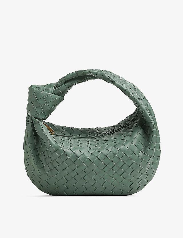 Womens Aloe-gold Teen Jodie Intrecciato-weave Leather Shoulder Bag In Green Product Image