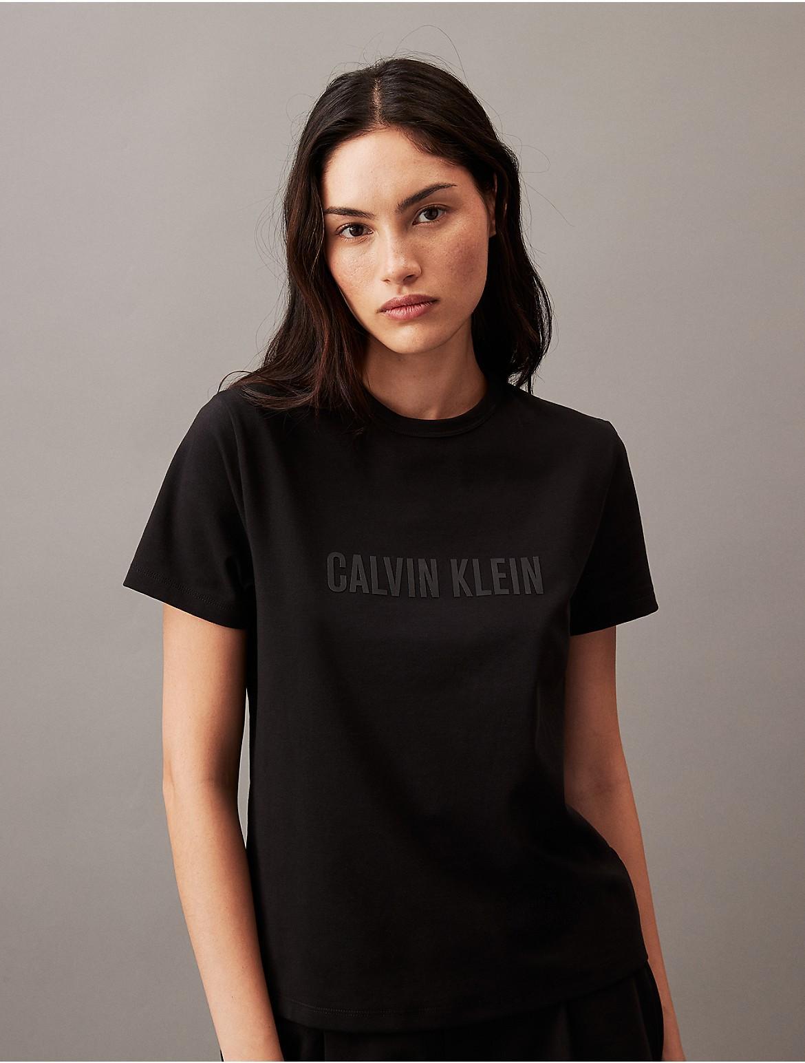 Calvin Klein Womens Intense Power Lounge Tee + Shorts Sleep Set - Black - XS Product Image