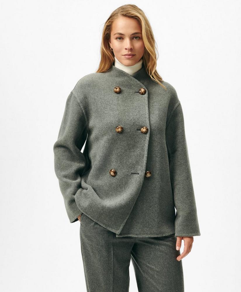 Relaxed Double-Breasted Jacket in Double-Faced Wool Product Image