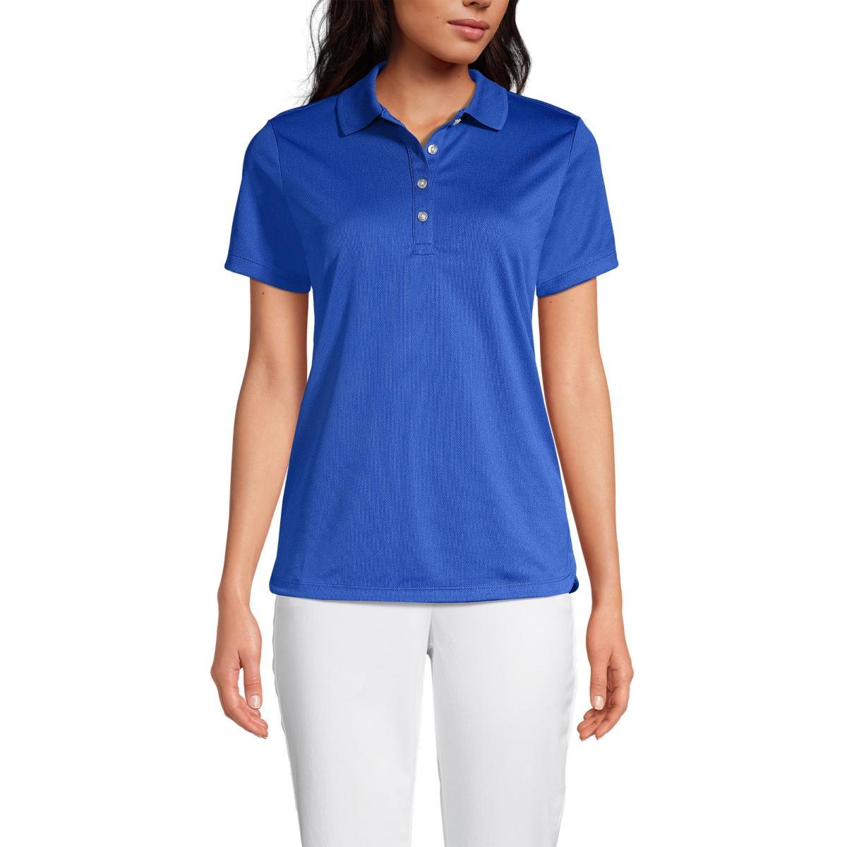 Womens Lands End Short Sleeve Solid Active Polo Shirt Product Image