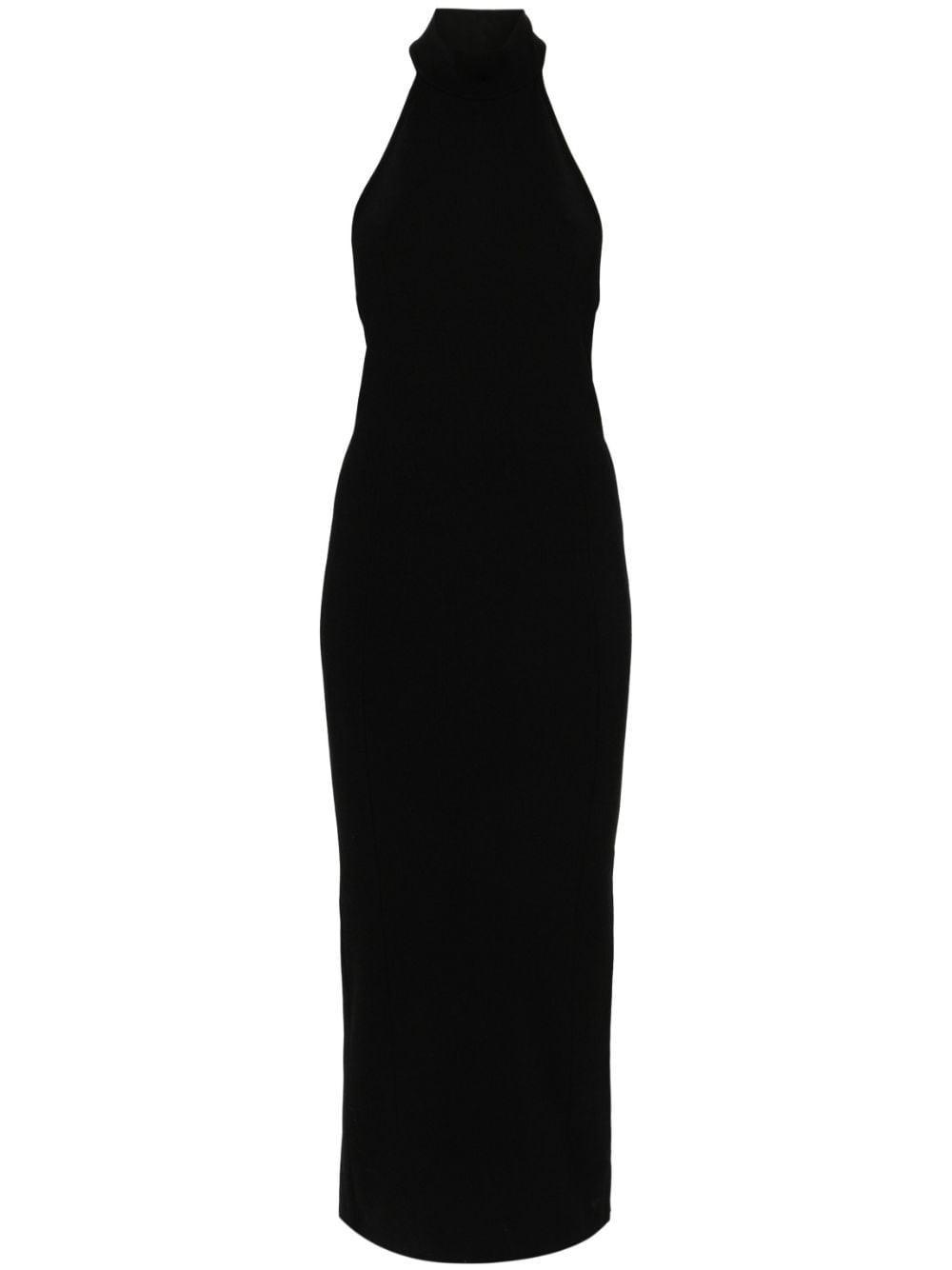 Suzanne Jersey Halterneck Midi Dress In Black Product Image