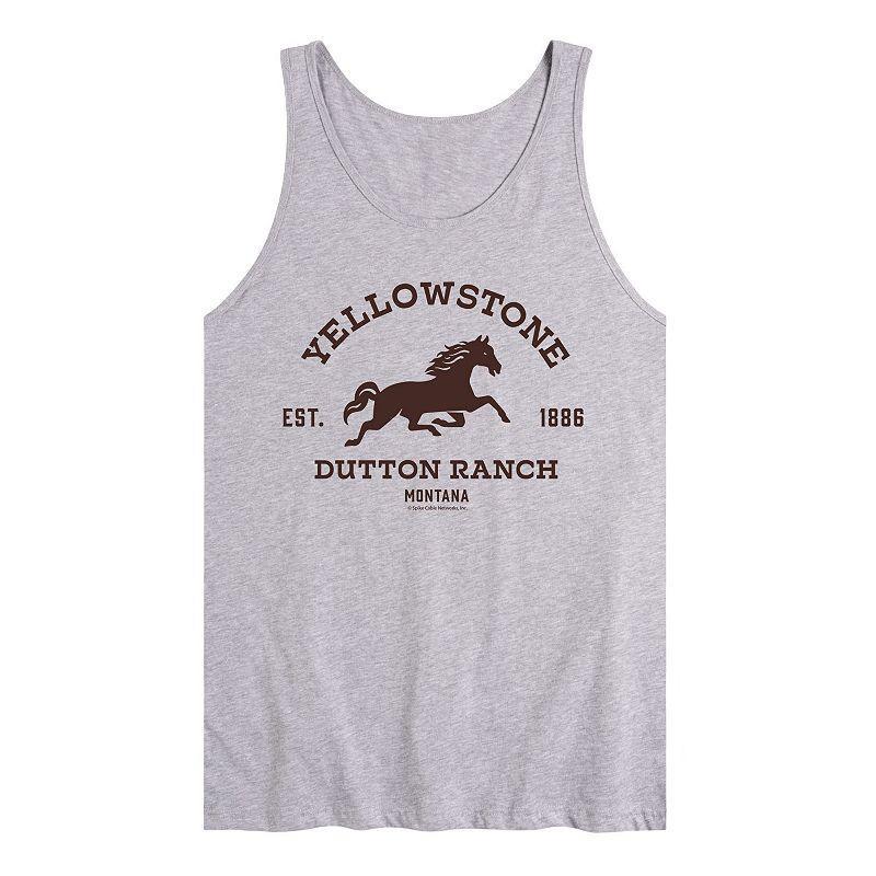 Mens Yellowstone Horse Logo Tank Med Grey Product Image