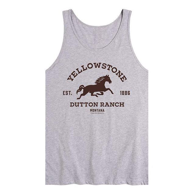 Mens Yellowstone Horse Logo Tank Med Grey Product Image