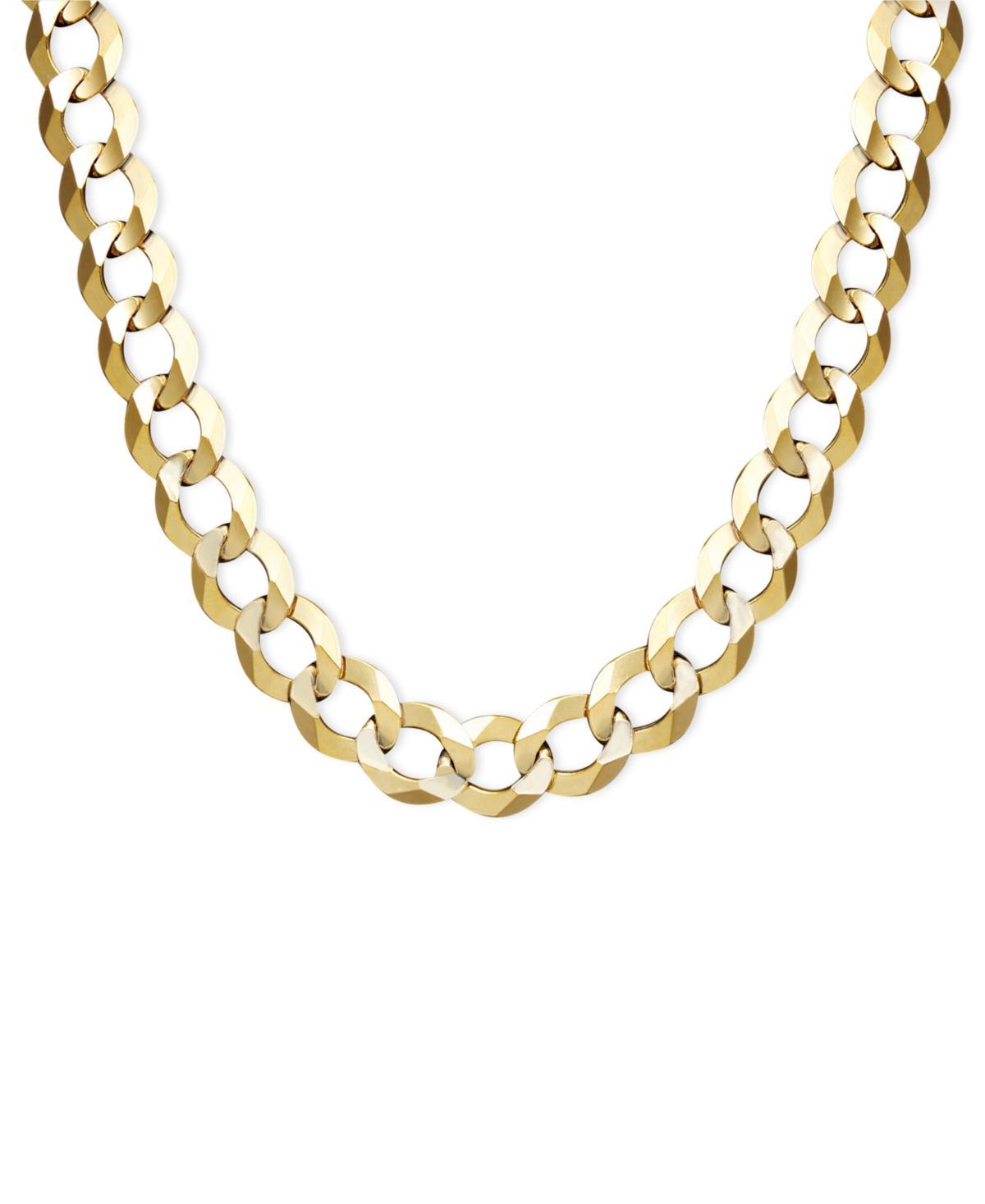 22 Mens Curb Chain Necklace (7mm) in Solid 14k Gold Product Image