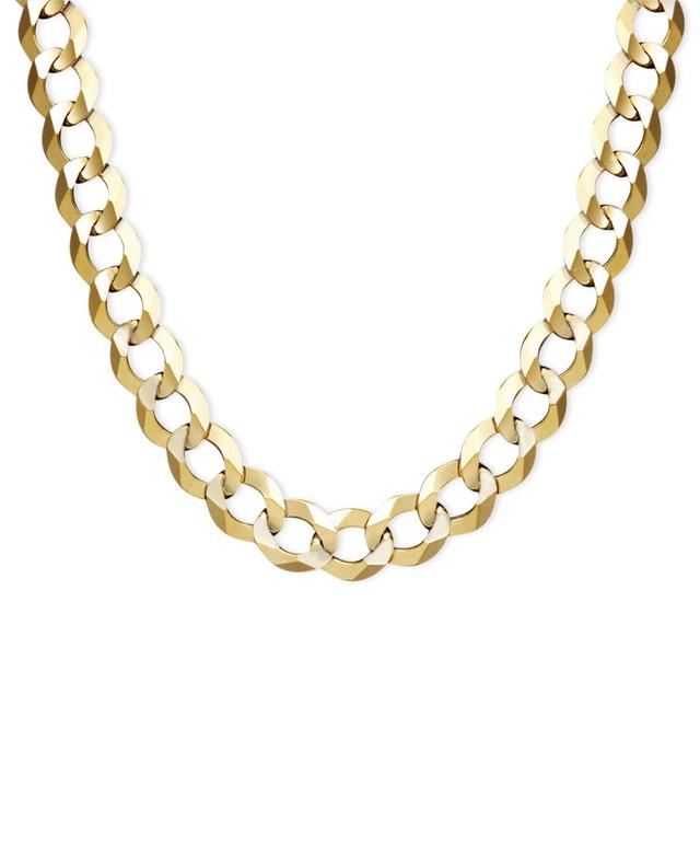 22 Mens Curb Chain Necklace (7mm) in Solid 14k Gold Product Image