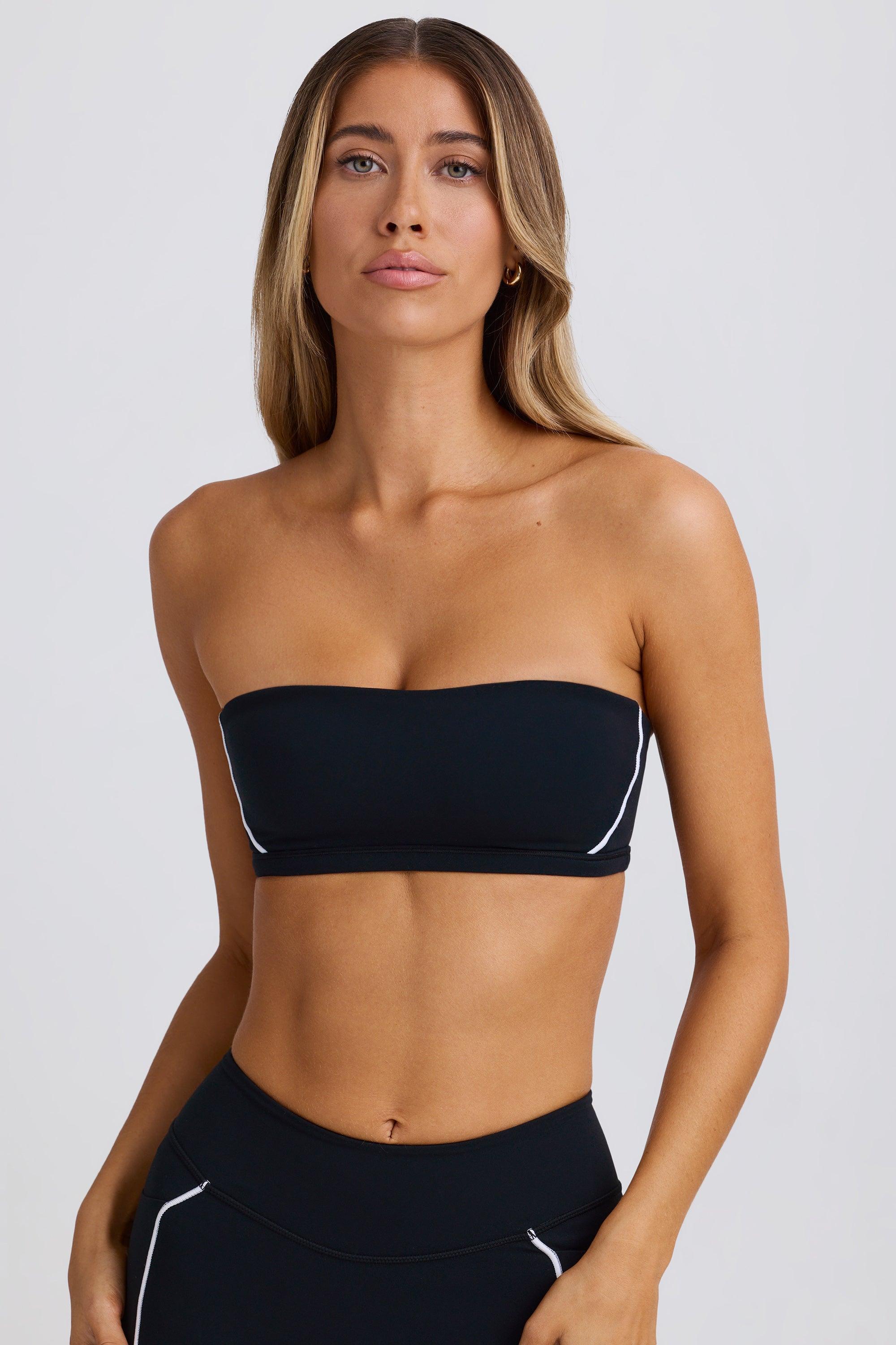 Soft Active Bandeau Sports Bra in Black Product Image