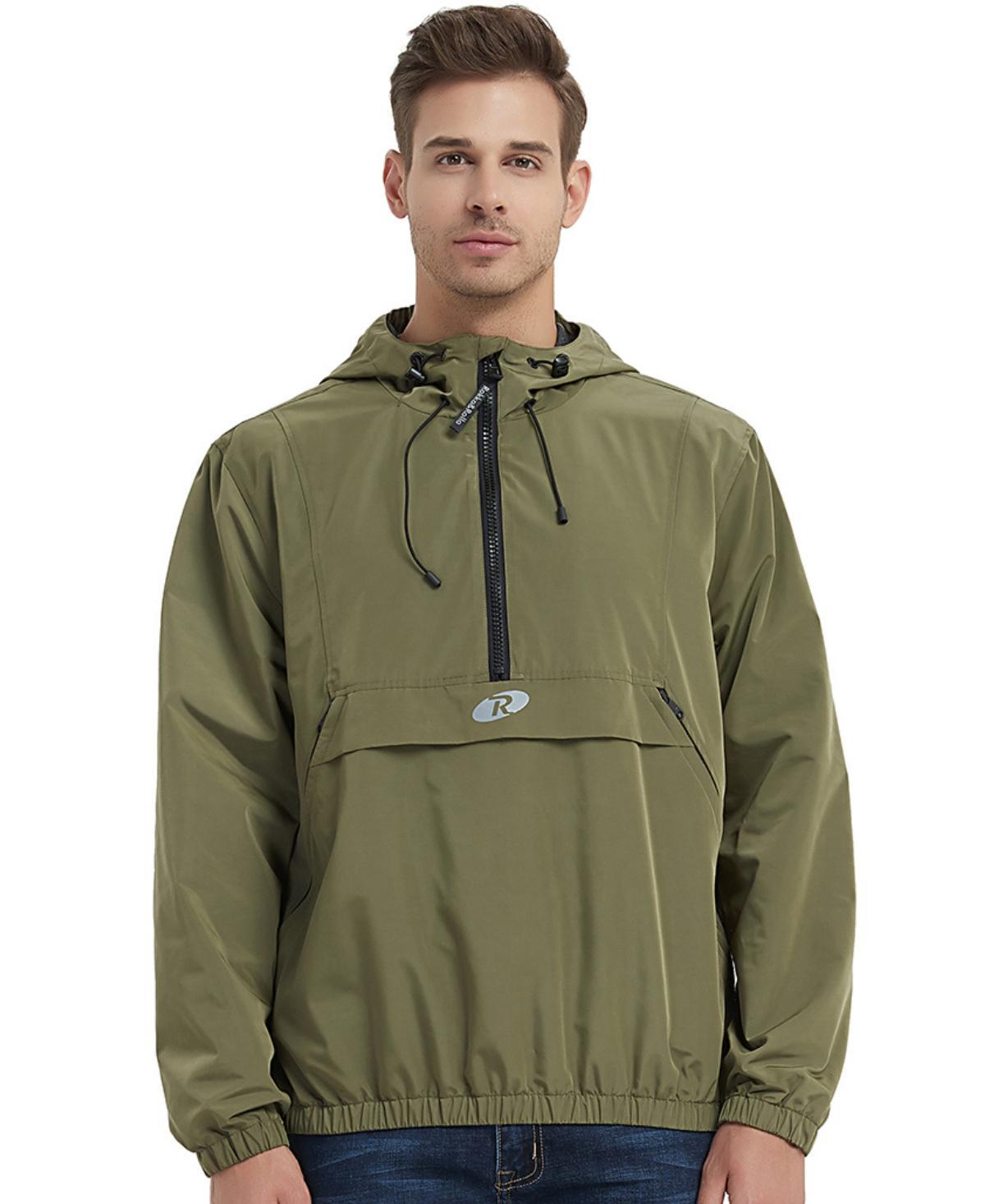 Rokka&Rolla Mens Pullover Mesh lined Windbreaker Anorak Jacket, up to size 2XL Product Image