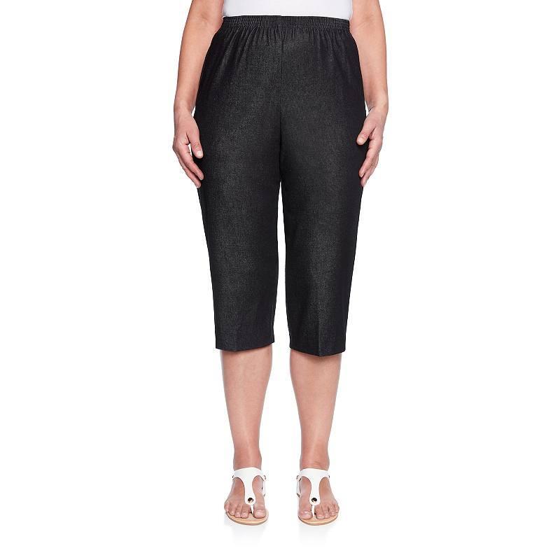 Plus Size Alfred Dunner Pull-On Denim Capri Pants, Womens Product Image