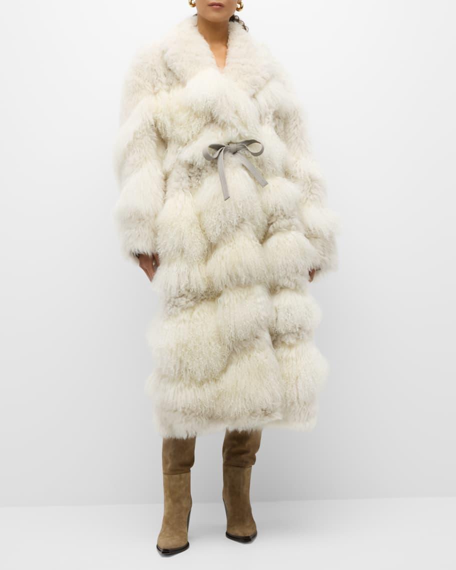 Emrys Oversized Lamb Shearling Cocoon Coat Product Image