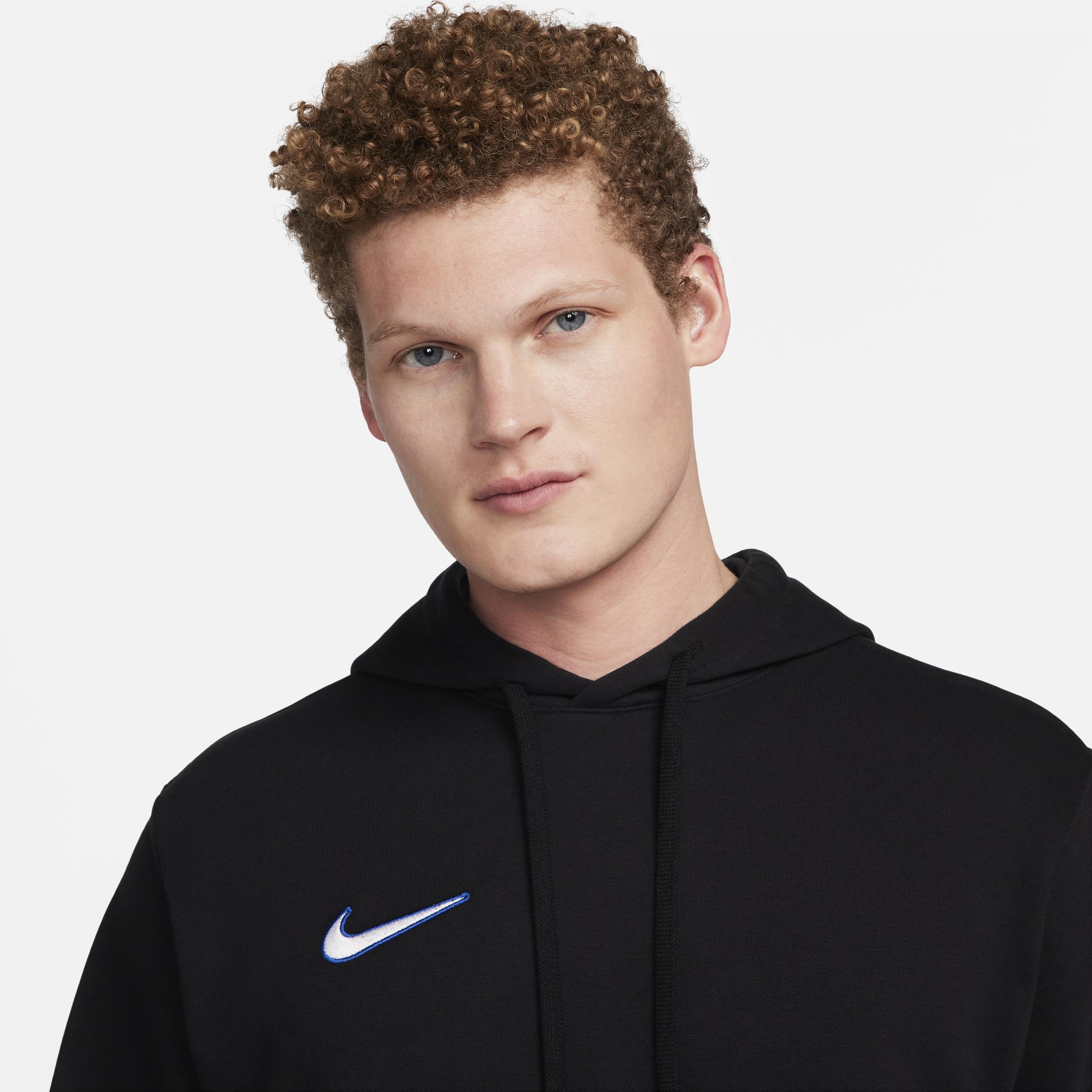 Men's Pullover French Terry Logo Soccer Hoodie In Black Product Image