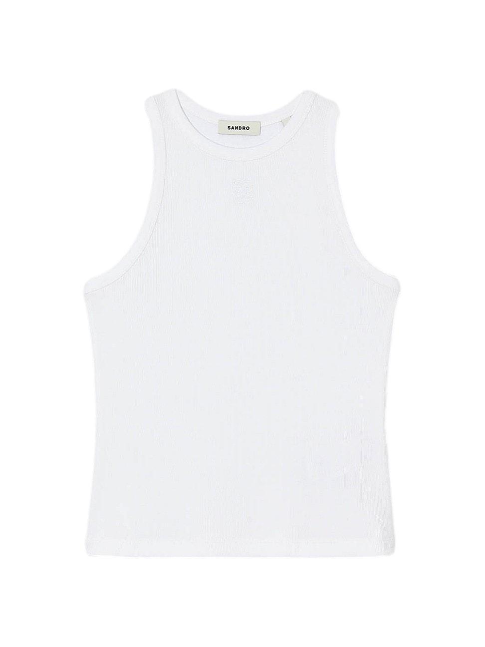 sandro Basic Rib Cotton Tank Product Image