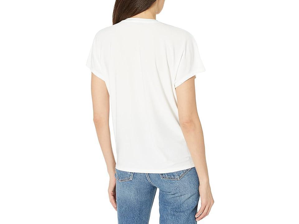 Tommy Hilfiger Short Sleeve Color-Block Top (Ivory/Black) Women's Clothing Product Image