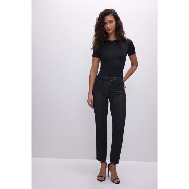 Womens Good Straight Jeans | Black, Size 12 | Good American by Khlo Kardashian Product Image