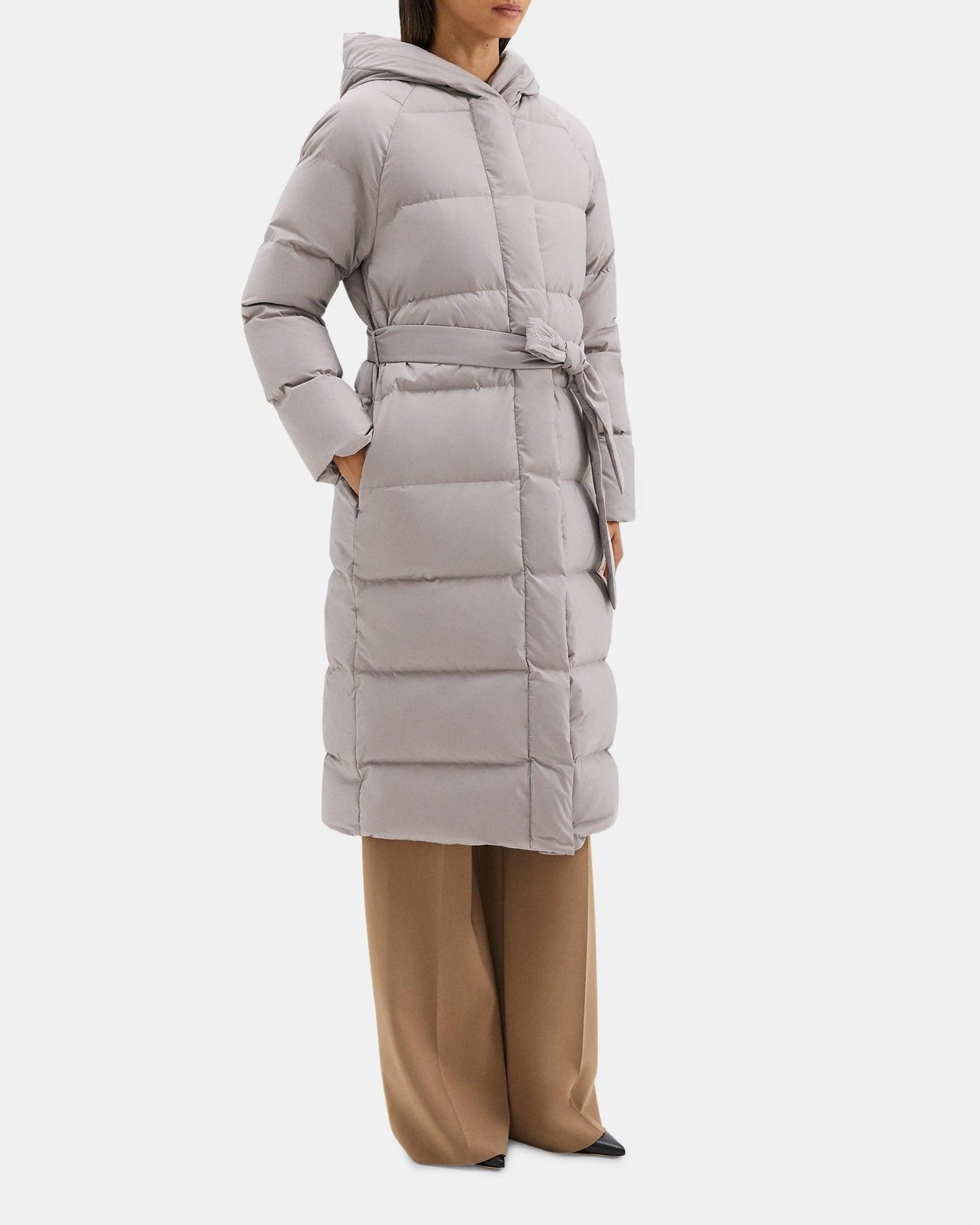 Hooded Wrap Puffer Coat in City Poly Product Image