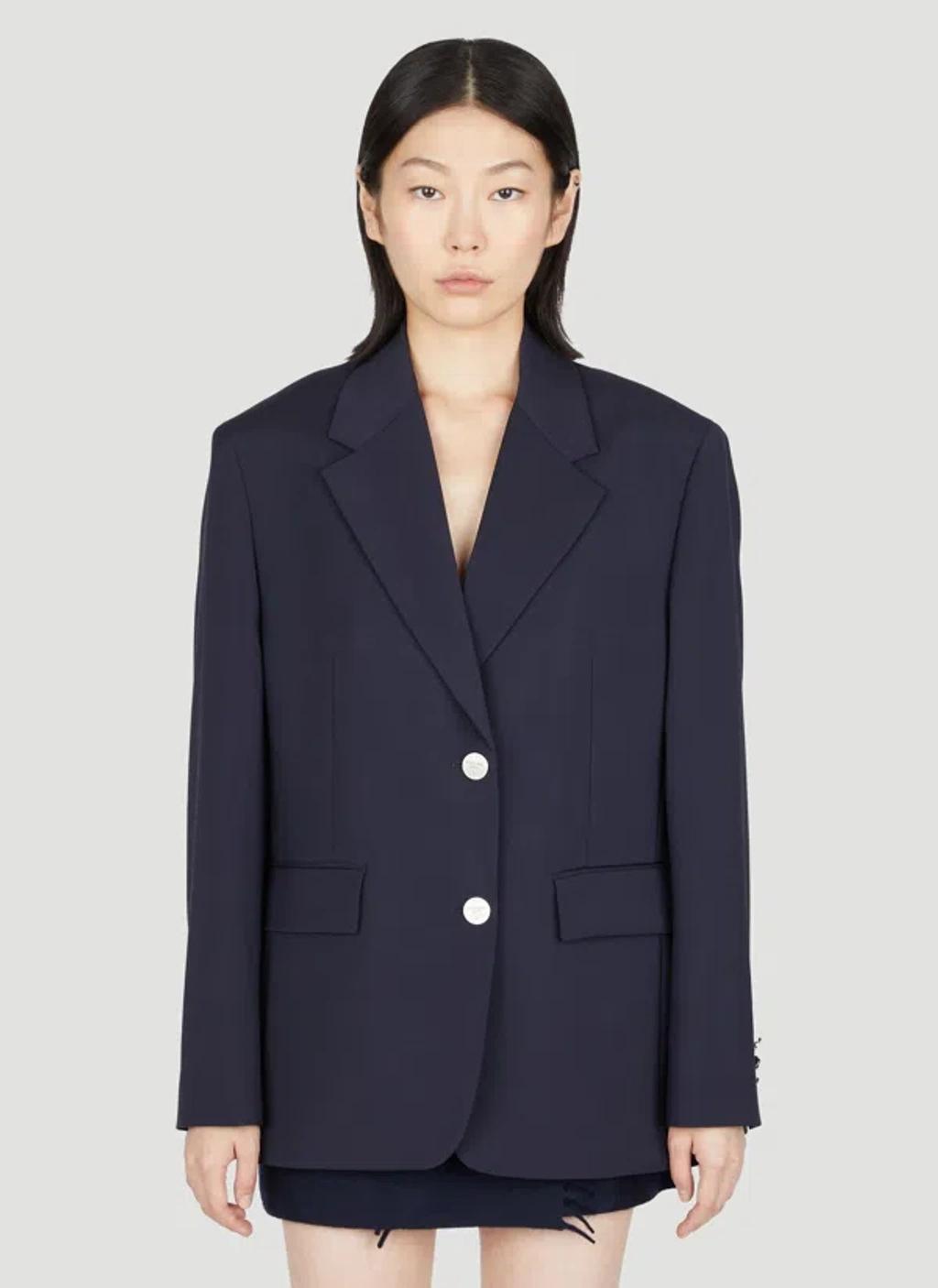 Wool Mohair Suit Blazer In Blue Product Image