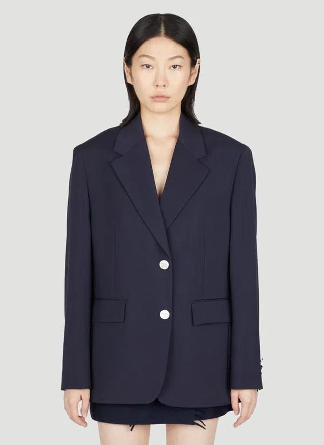 Wool Mohair Suit Blazer In Blue Product Image