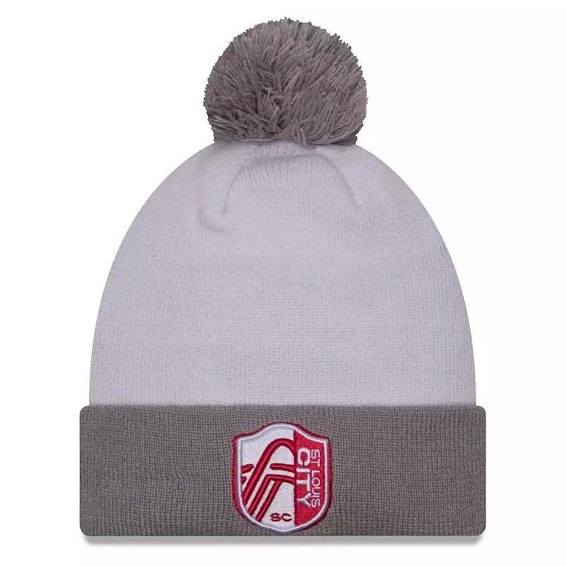 Mens New Era White St. Louis City SC Jersey Hook Cuff Knit Hat with Pom Product Image